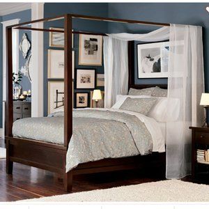 Pottery Barn White Sheer Canopy Curtain